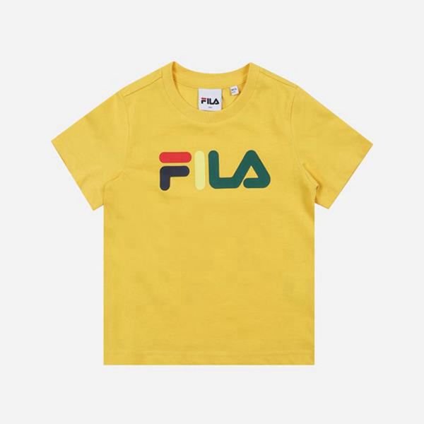 Camisetas Manga Corta Fila Niñas Amarillo - Colorful Crew Neck S/S - España 867531XGC